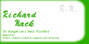 richard mack business card